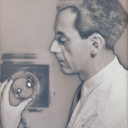 6. Man Ray, Untitled (Self-Portrait with Camera), 1930, printed 1935/6, solarized gelatin silver print.  The Jewish Museum, New York, Purchase: Photography Acquisitions Committee Fund, Horace W. Goldsmith Fund, and funds provided by Judith and Jack Stern.  © 2009 Man Ray Trust / Artists Rights Society (ARS), New York / ADAGP, Paris.
