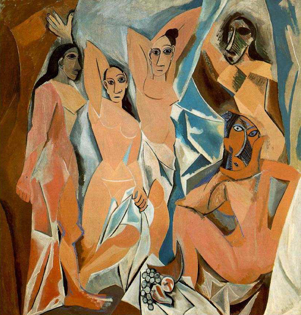 Pablo Picasso, Le Demoiselles d'Avignon, oil on canvas, 1907, Museum of Modern Art Pablo Picasso, Le Demoiselles d'Avignon, oil on canvas, 1907, Museum of Modern Art