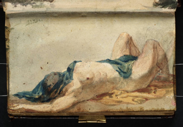 A Supine Female Nude, with Drapery over her Head, 1799-1800 by Joseph Mallord William Turner
