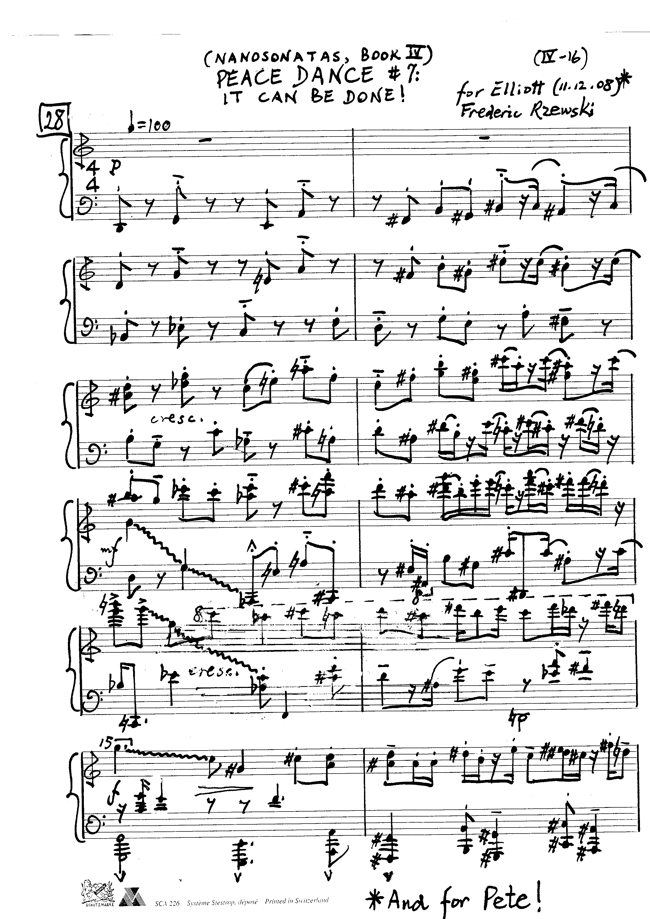 Nanosonata no. 28, “Peace Dance” Nanosonata no. 28, “Peace Dance”