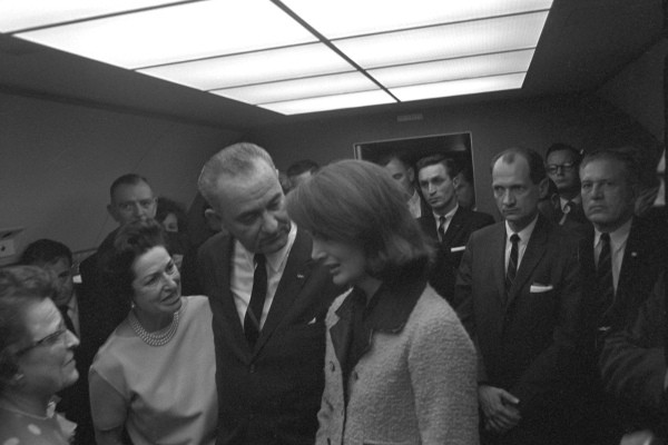 Aboard Air Force One in Dallas, 22 November 1963. LBJ Library photo by Cecil Stoughton.