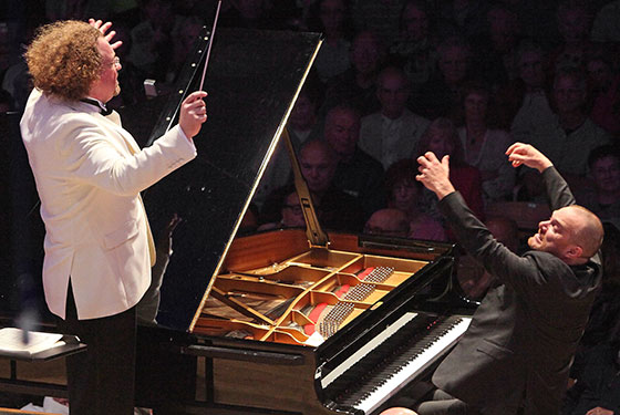 Stéphane Denève and Lars Vogt. Photo Hilary Scott.