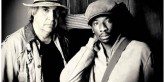Chris Barlowe as Lenny and James Udom as George in Hubbard Hall's production "Of Mice and Men." . Photo John Sutton.